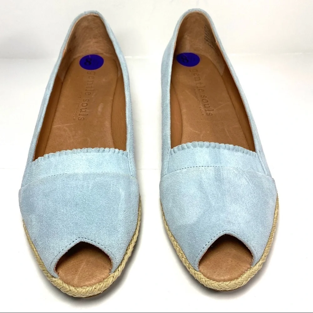 Gentle Souls Lissa Wedge Espadrilles Blue Size‎ 8.5